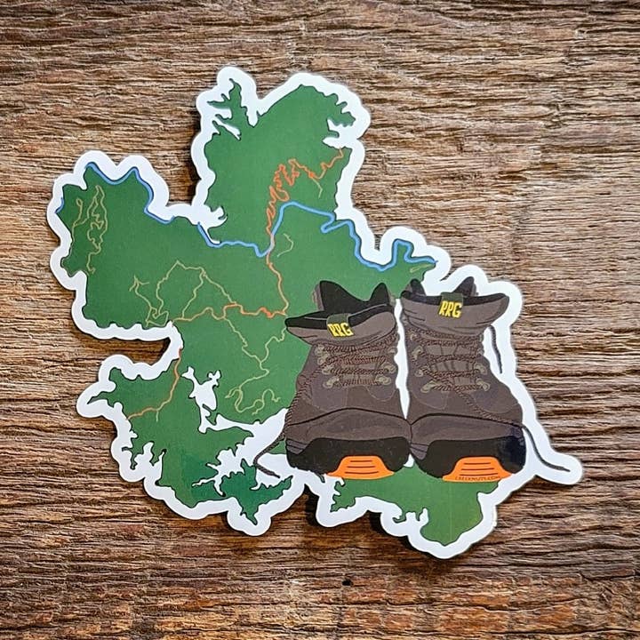 Red River Gorge Hiking Boots Sticker for wholesale by creeknuts.com