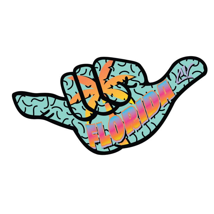 Autocollant 3D rétro Florida pour la vente par Cha Vibes