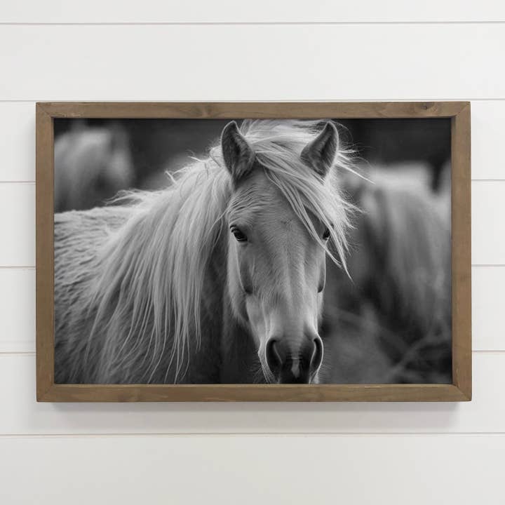 Hangout Home – Großhandel Fotografie – Gerahmtes Tierfoto mit Pferdeseite, Motiv Ranch Art