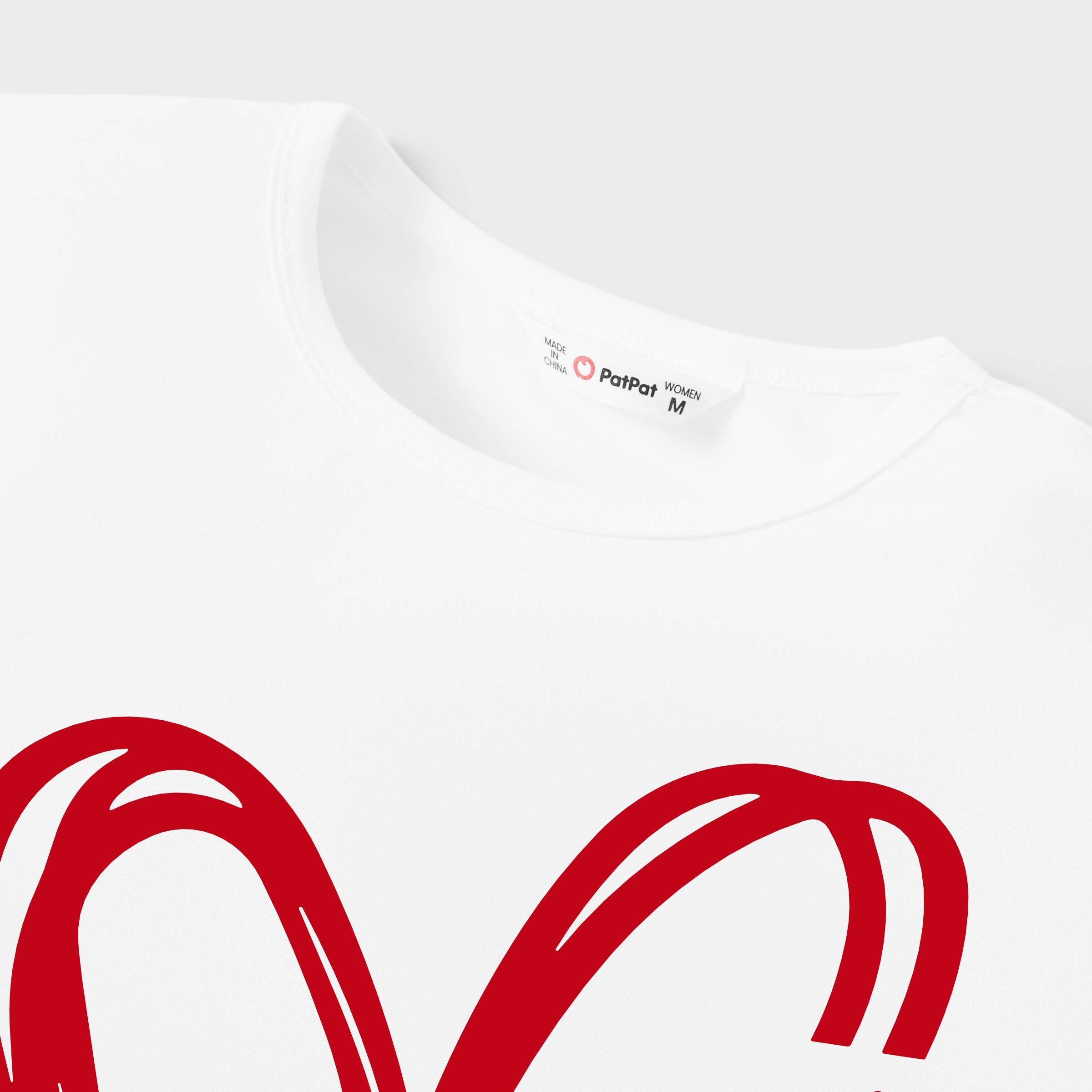 Multi color Valentine's Day Heart Pattern Cotton Matching Family T-shirt for wholesale on Faire19