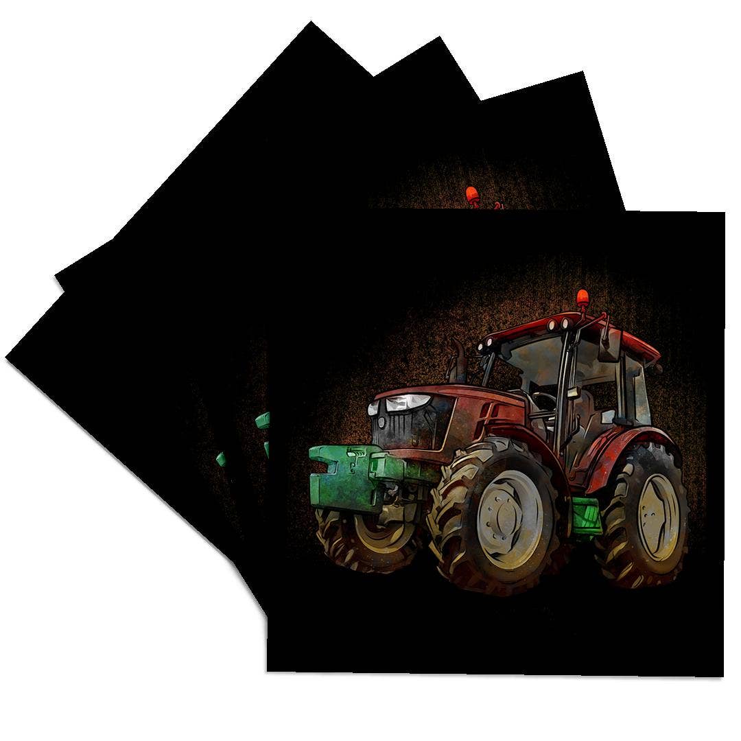 3dRose - Wholesale Coasters - 3dRose, Funny Illustration of a Tracktor for Farmer and Agriculture, Coaster0