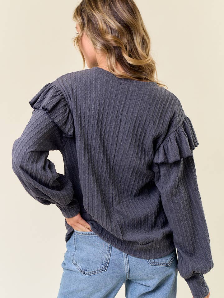 lovely melody - Wholesale Sweatshirt - Women's - LMT4162-Daisy Long Sleeve Top14