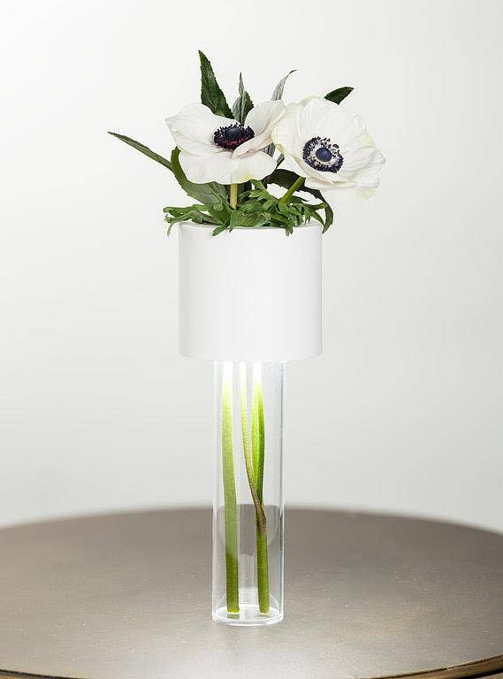 Abbott - Wholesale Accent/Desk Lamp - LED Vase Table Light-White-12"H - Clearance1