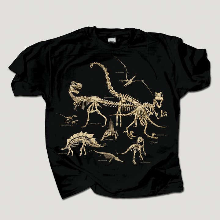 Dinosaur Bones 100% HW Cotton Youth T-shirt for wholesale by Atlas Screen Printing