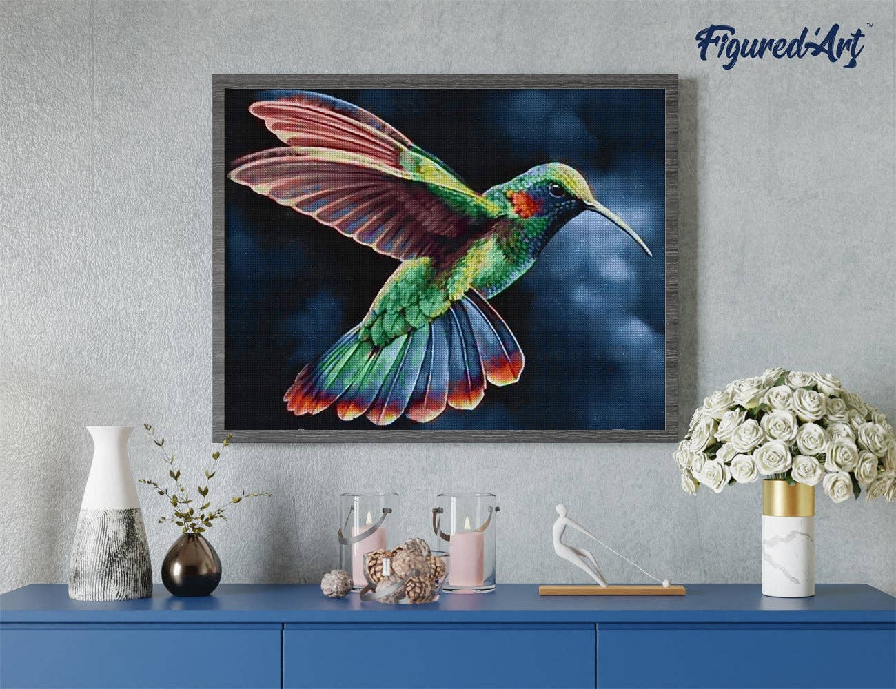 Figured'Art - Wholesale DIY Craft Kit - Diamond Painting - Hummingbird in the Night2
