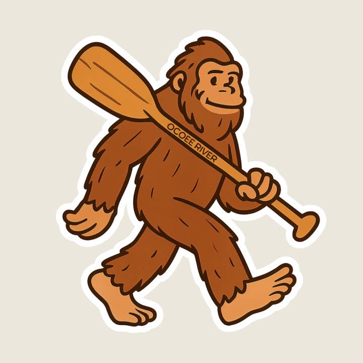 Shoreline Summit - Wholesale Sticker - Big Foot Carrying a Paddle Funny Souvenir Sticker2