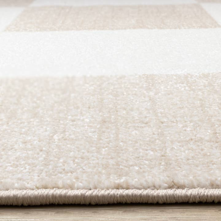 Century Cream Beige Checkerboard Pet-Friendly Area Rug for wholesale on Faire4