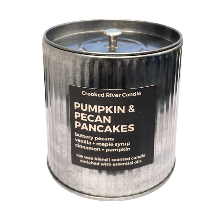 Crooked River Candle - Vente Bougie en bocal - Bougie Parfumée Pancakes Citrouille Pécan | Boîte Rustique | Parfum d'Automne1