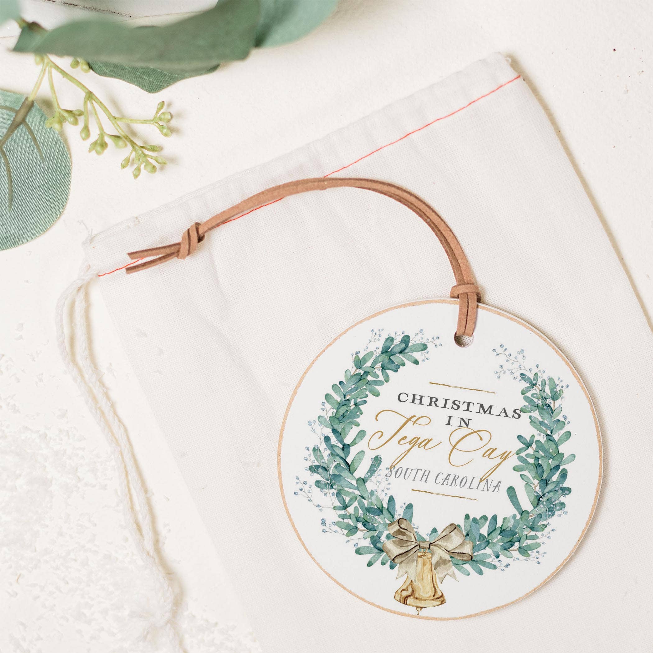 White 4" Round Ornament-Classic Christmas Tega Cay South Carolina for wholesale on Faire1