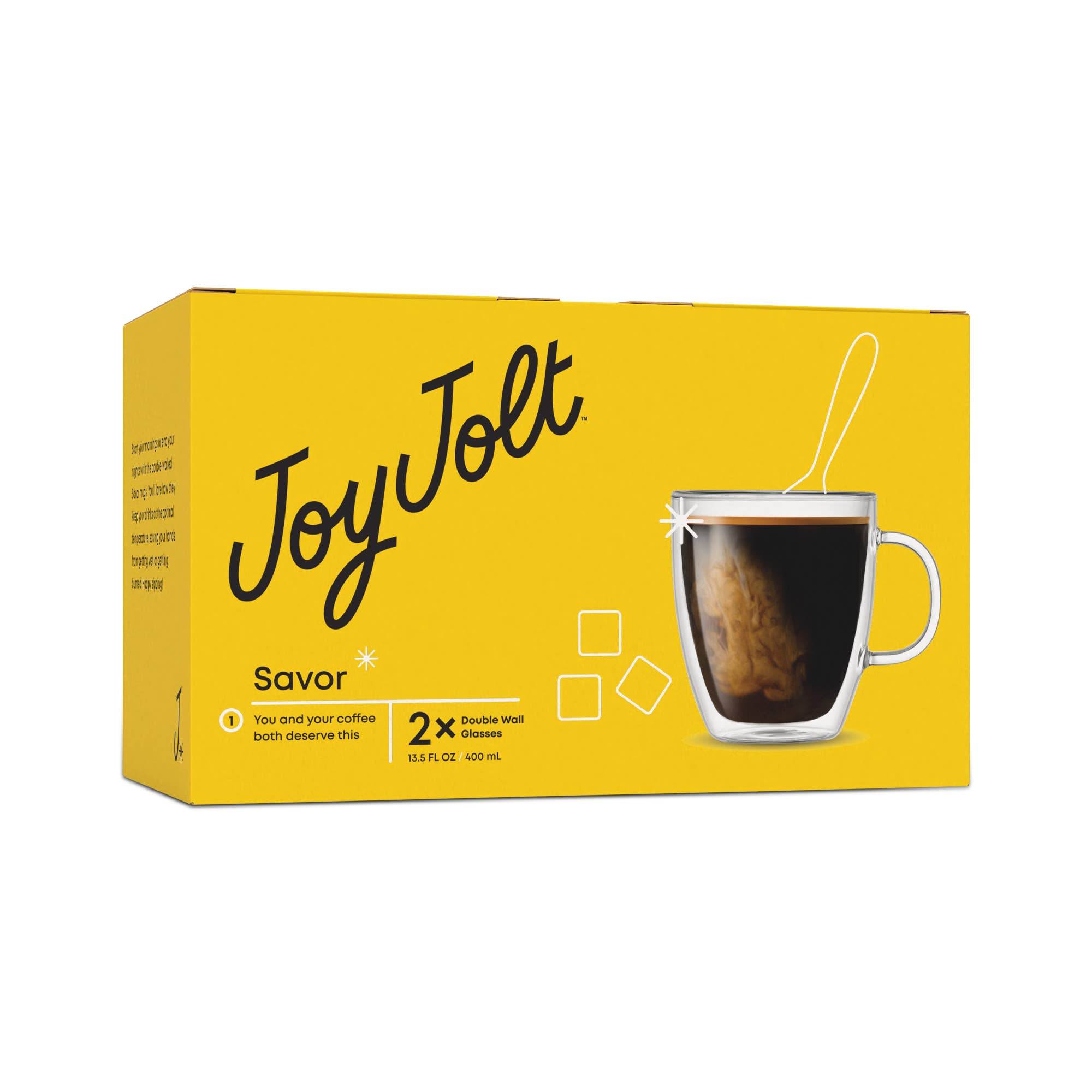 JoyJolt – Caneca por atacado – Óculos isolados de parede dupla Savor, conjunto de 2 de 13,5 onças6