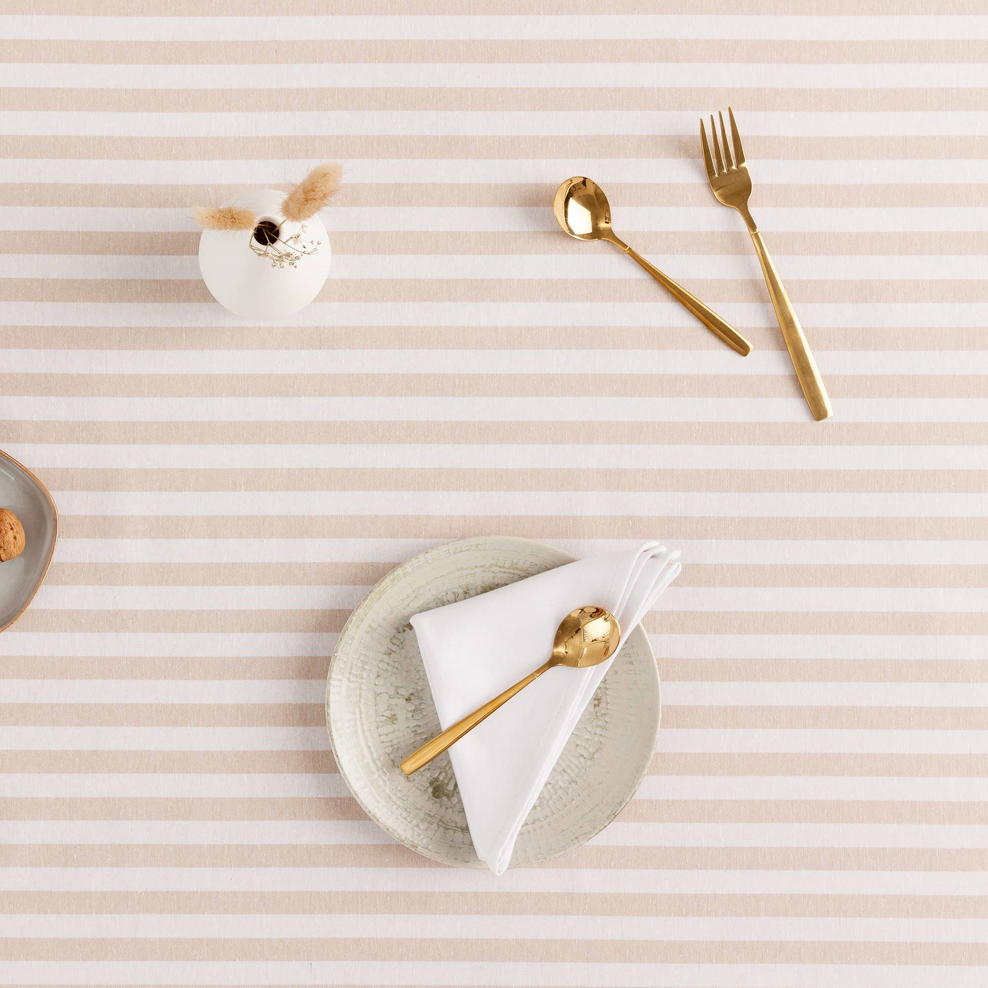 GAMUSI - Wholesale Tablecloth - Stain-resistant cotton tablecloth fabric feel stripes ALMA12