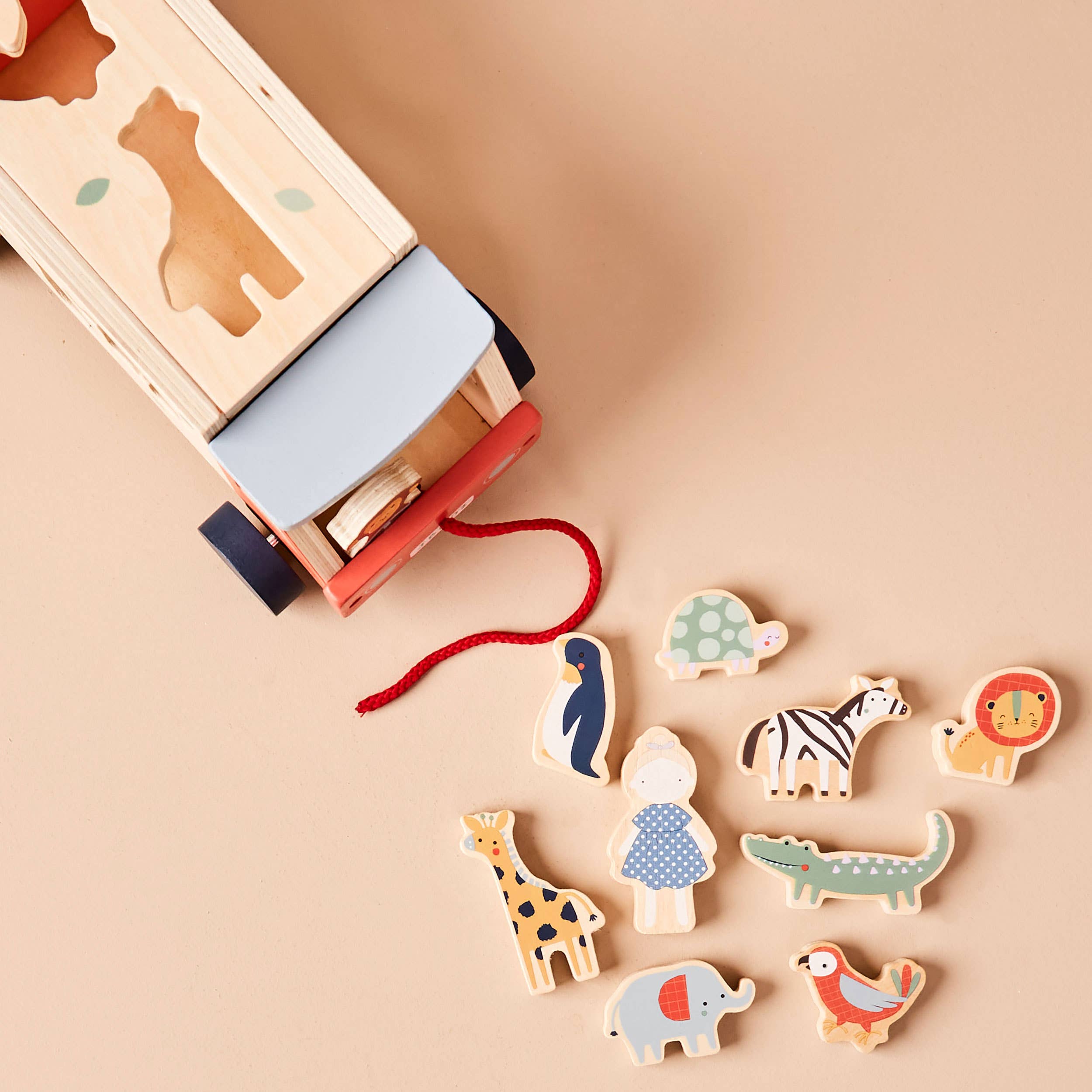 Just Bee Kids - Vendita all'ingrosso Giocattolo in legno - Bambini - Giocattolo in legno per bambini Safari Jeep con forme da inserire FSC®3