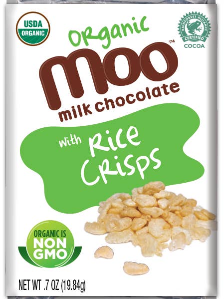 Mini-barres de riz et de chocolat au lait bio, 0,7 oz pour la vente par MOO Organic Chocolates