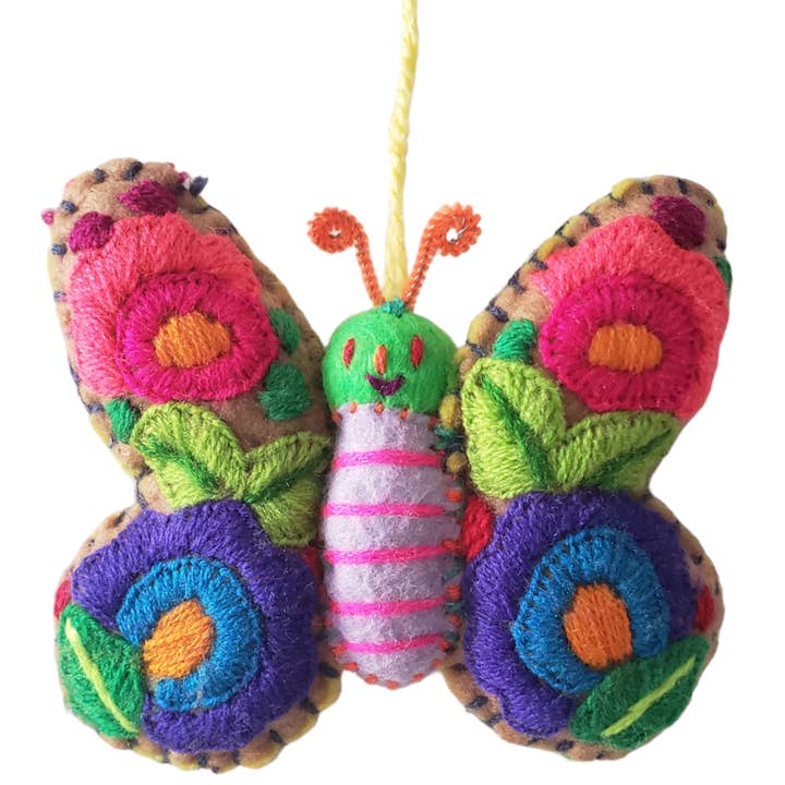 The Little Pueblo - Wholesale Ornament - Butterfly Animalito Chiapas Mexico