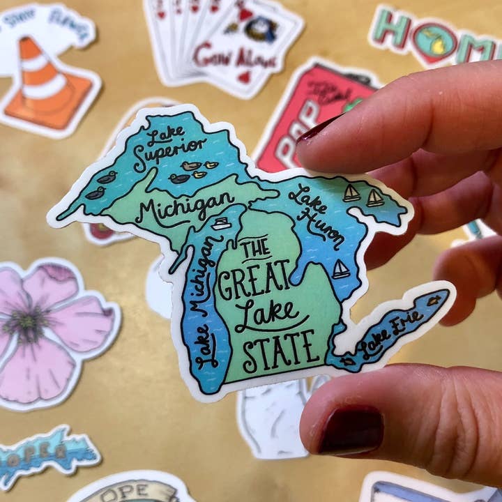 The Great Lake Sticker - Michigan Sticker for wholesale by Big Moods