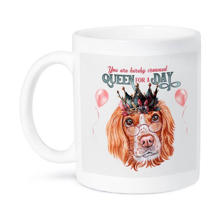 3dRose – wholesale Kaffekoppar – 3dRose, Drottning för en dag Rolig Engelsk Springer Spaniel Hund i en Krona, Mugg8