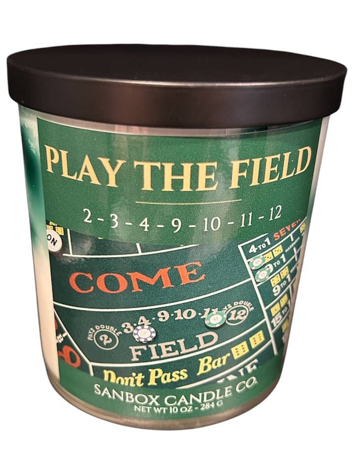 Play the Field! Sanbox Candle Co 10 ounce Soy Candle for wholesale by Sanbox Candle Co