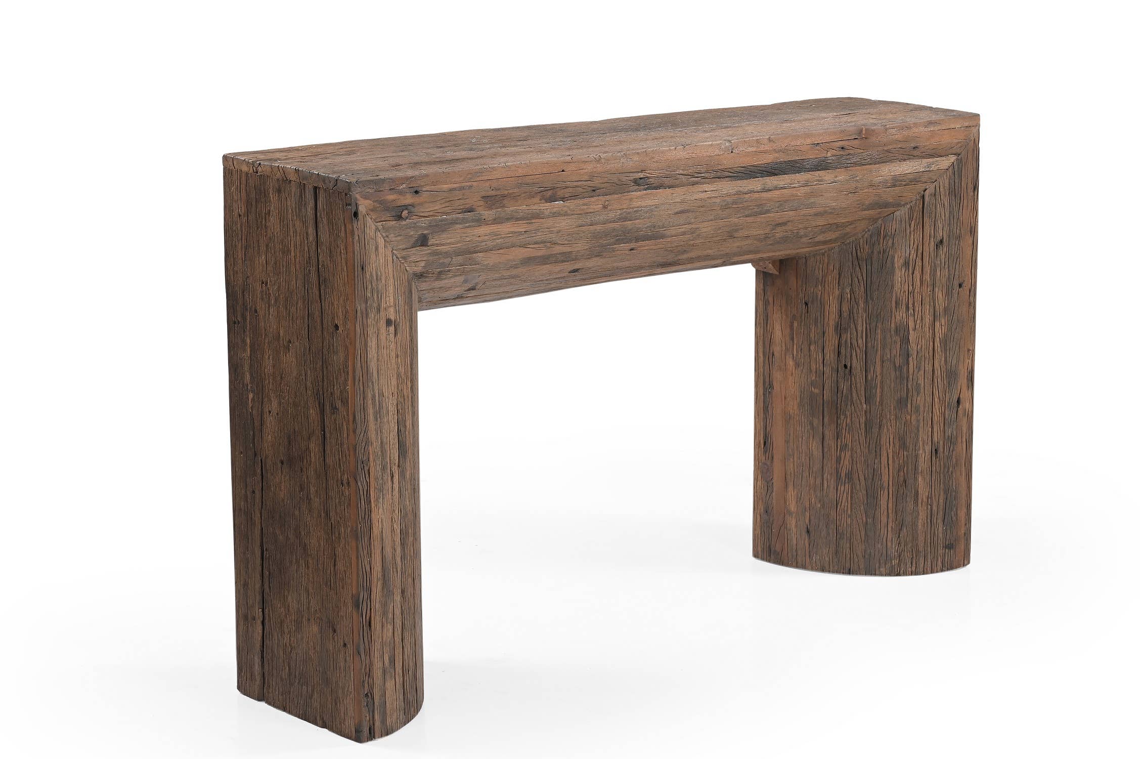 Wood Strips Console Table Natural H 35.5" & L 59" for wholesale on Faire7