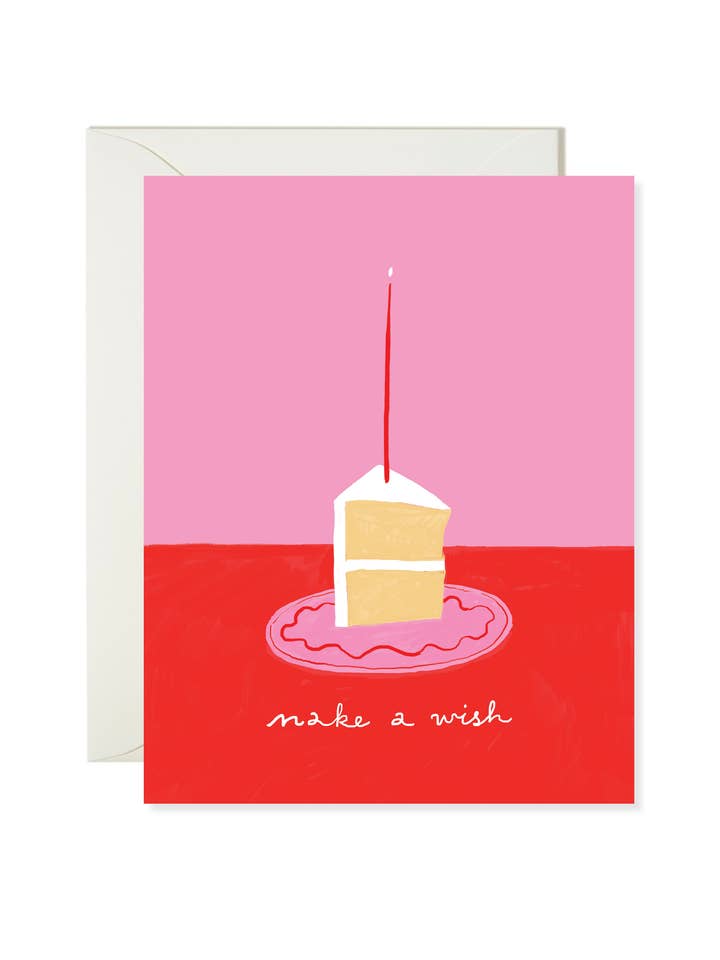 Cake Slice Wish - Cute Cake Birthday Card for wholesale by Karen Schipper