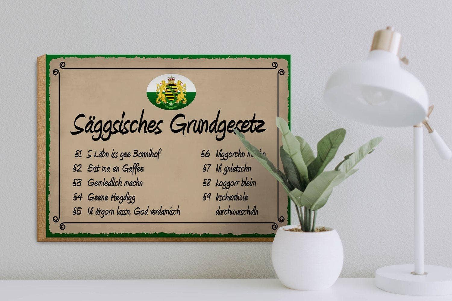 Femer - Wholesale Sign - Wooden sign saying 40x30 cm Saeggsisches Grundgesetz funny sign wooden sign3