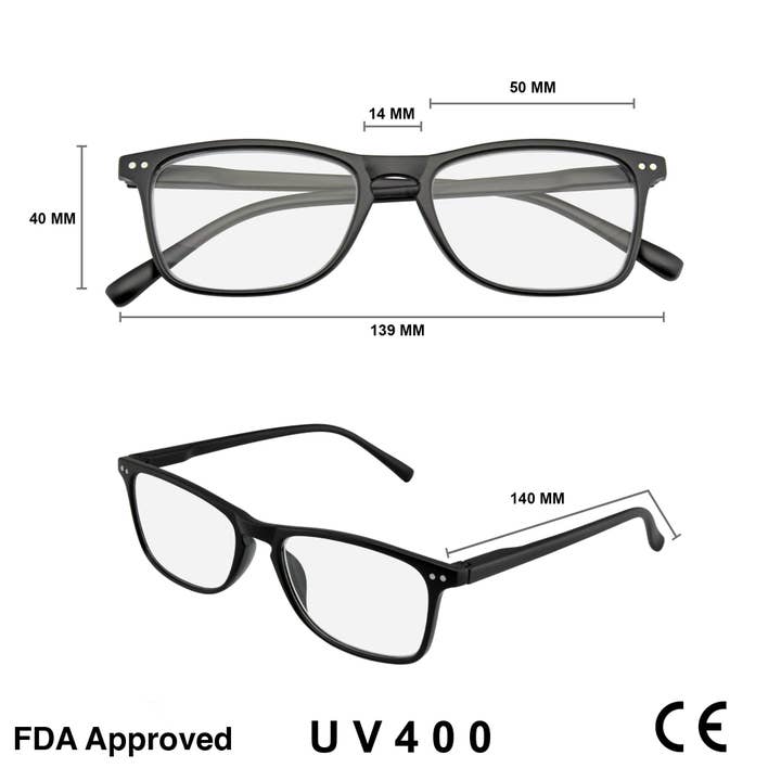 Emblem Eyewear - Venta al por mayor Gafas - Unisex - Gafas de lectura para mujer para hombre cuerno con borde retro lector1