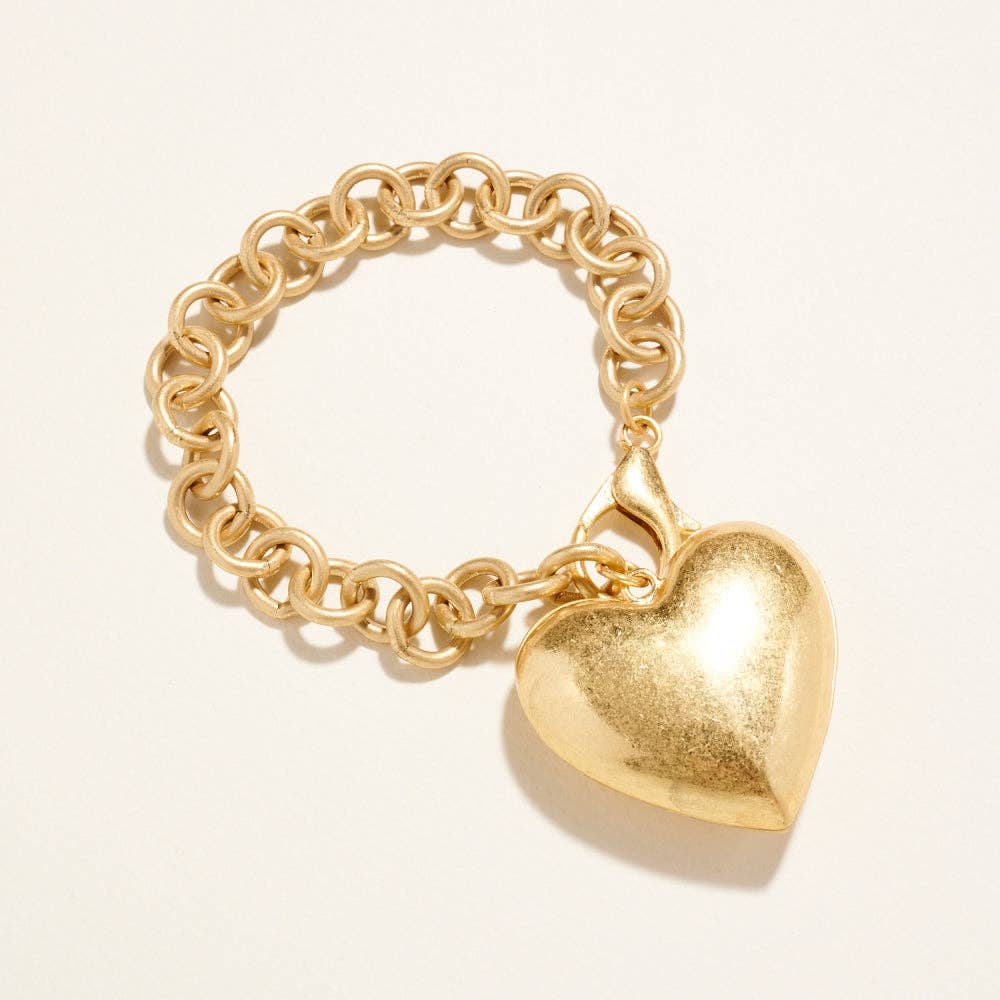 Designature New York - Wholesale Keychain – Women's - 6.5 Inch Metal Puffy Heart Keychain Bagcharm7