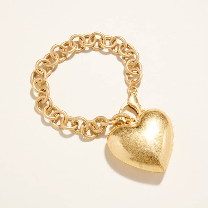 Designature New York - Wholesale Keychain – Women's - 6.5 Inch Metal Puffy Heart Keychain Bagcharm7