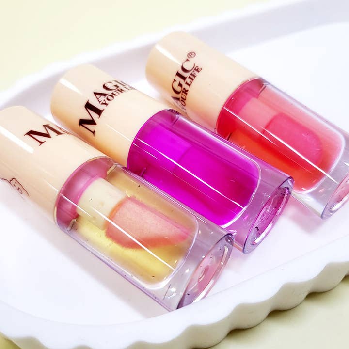 Assorted Color 24 pcs Bear Theme Lip Oil for wholesale on Faire