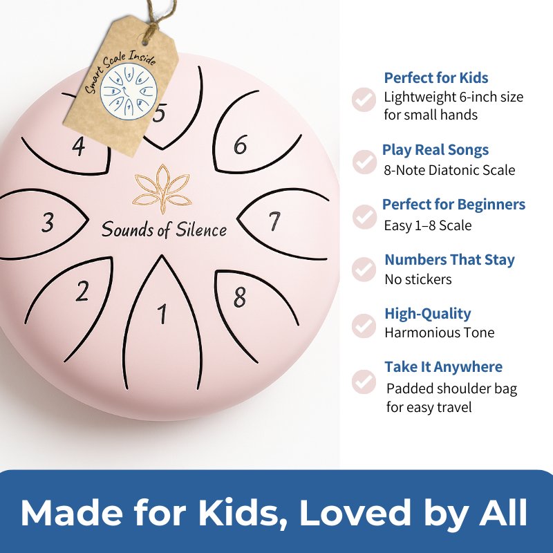 Sounds Of Silence Drums - Wholesale Musical Instrument - Magic Calm Drum Tongue Drum, Songbook and Storybook (PINK)  5