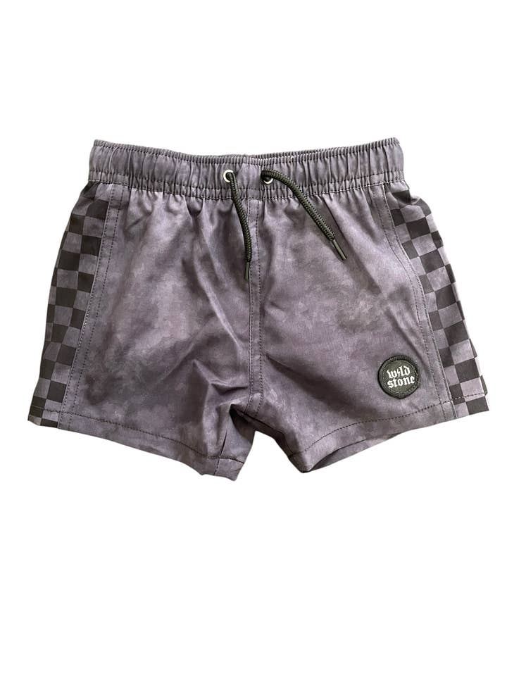 Acid Wash Checkered boardshorts for wholesale by Wild Stone Co