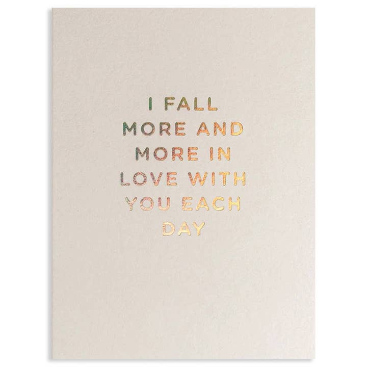 FALL MORE AND MORE LOVE GREETING CARD 3.5 x 4.75" for wholesale by Calypso Cards LLC