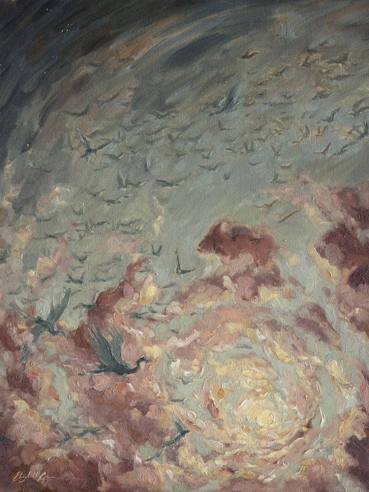 Let Birds Fly Above the Earth - Art Print for wholesale by Elizabeth Bowman Studio