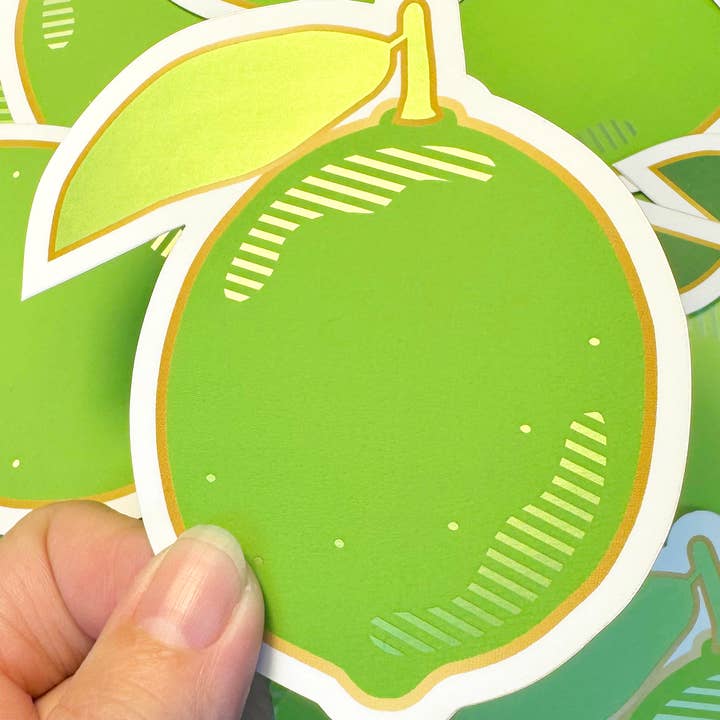 Studio Pop Online - Wholesale Sticker - Lime Matte Metallic Sticker - 3.5 in x 4 in