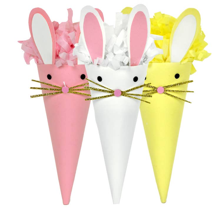 Mini 7" Surprise Cone - Easter - Bunny - Assorted Colors for wholesale by TOPS Malibu