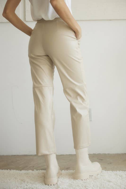 LATTE UP0491 High-Waisted Faux Leather Straight Pants  for wholesale on Faire2