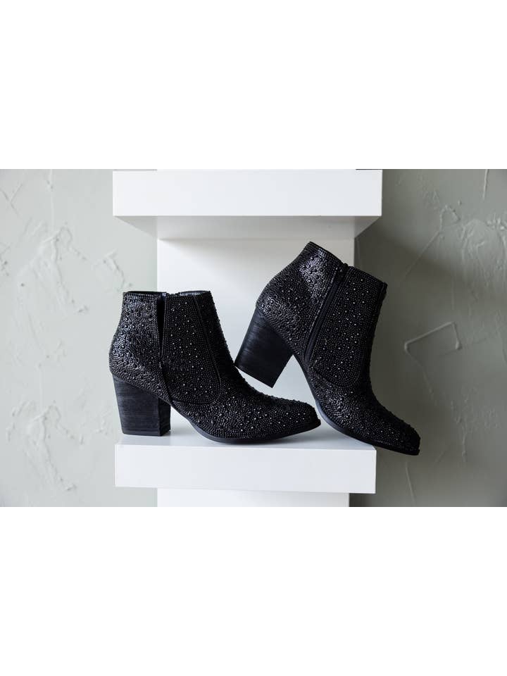 Naughty Monkey Open Pack - Wholesale Booties - Women's - Shine Star Rhinestone Bootie in Black4