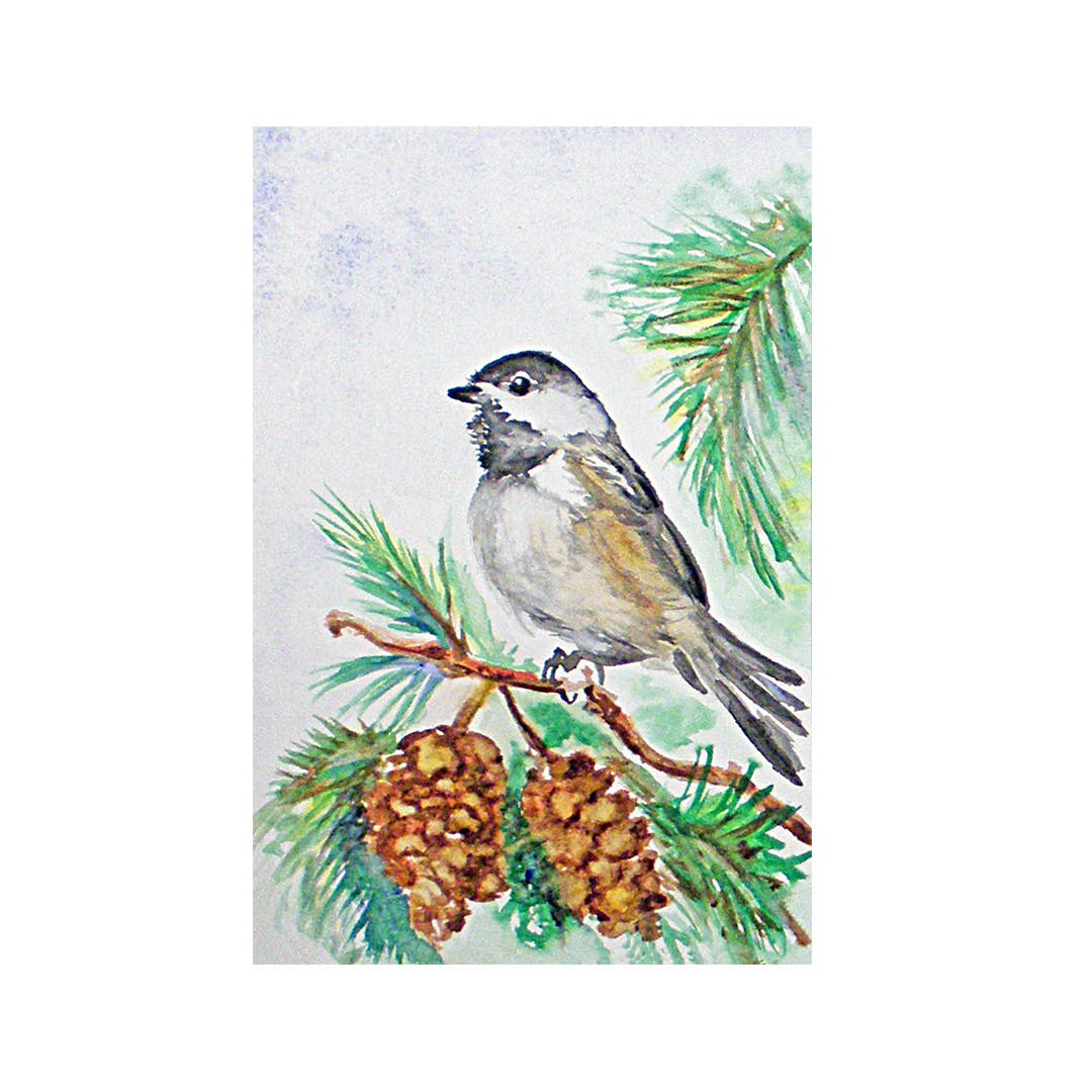 Fine Art For Small Spaces - Wholesale Art Print - Winter Chickadee Bird Nature Mini Print1