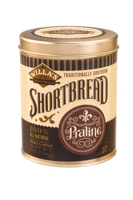 Willa's Shortbread - Wholesale Cookie - Praline Shortbread - Cylinder Tin
