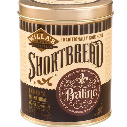Willa's Shortbread - Wholesale Cookie - Praline Shortbread - Cylinder Tin0