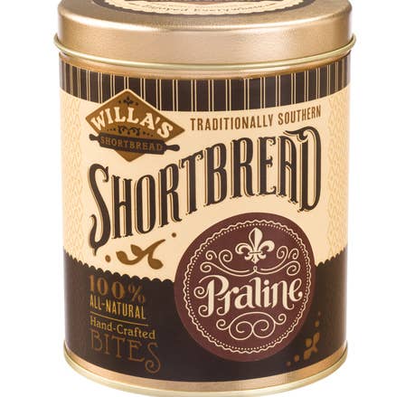 Willa's Shortbread - Wholesale Cookie - Praline Shortbread - Cylinder Tin0