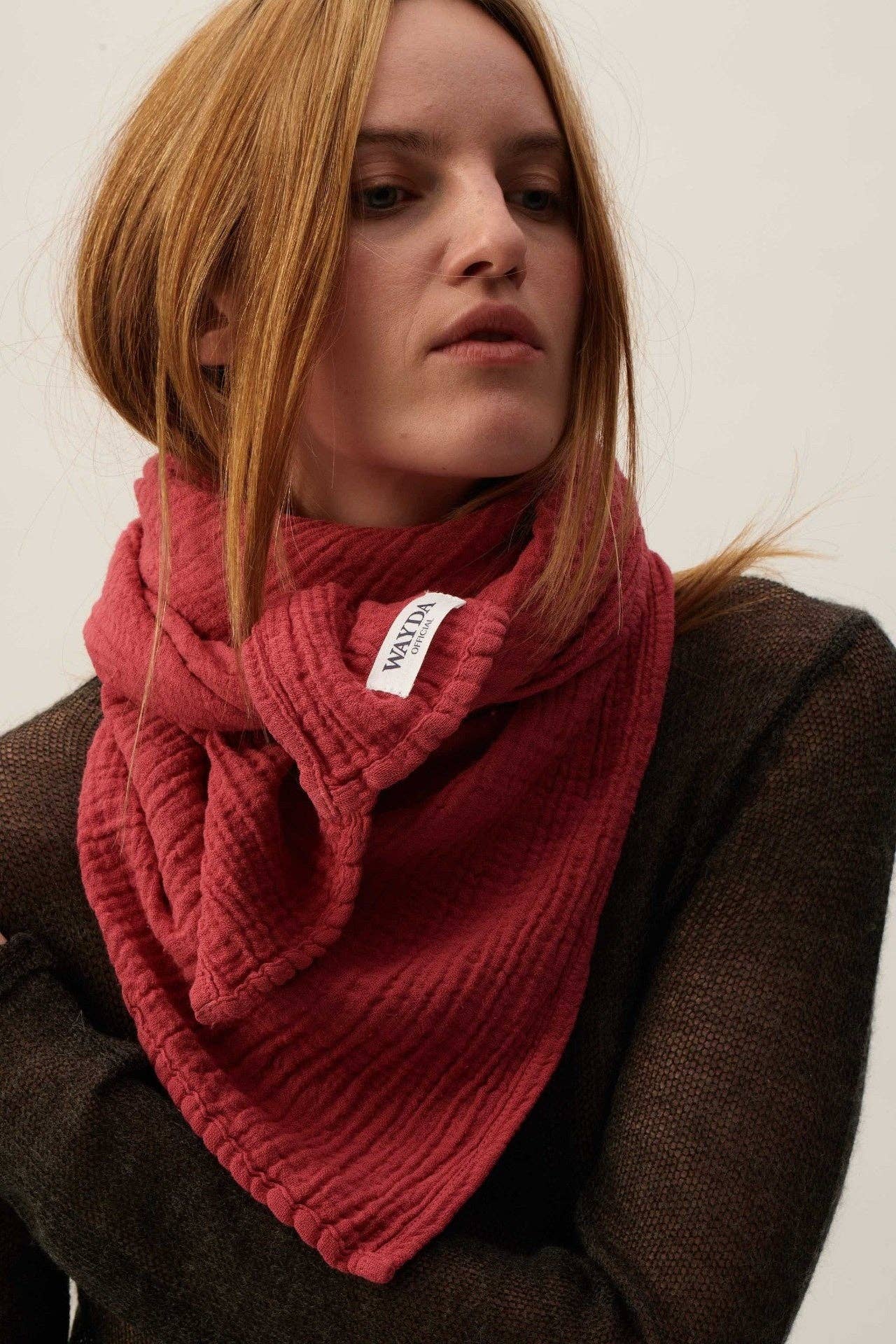 WAYDA - Wholesale Scarf - Women's - Florence RASPBERRY1