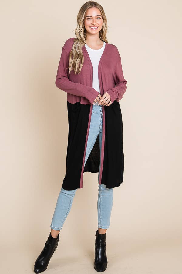 Culture Code – Engroshandel Cardigan - Dame – CHD1348LA - FARVEBLOK HALV DUSTER13