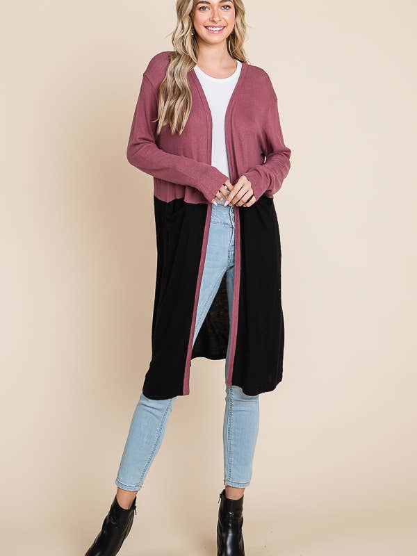 Culture Code - Wholesale Cardigan - Women's - CHD1348LA - COLOR BLOCK HALF DUSTER13