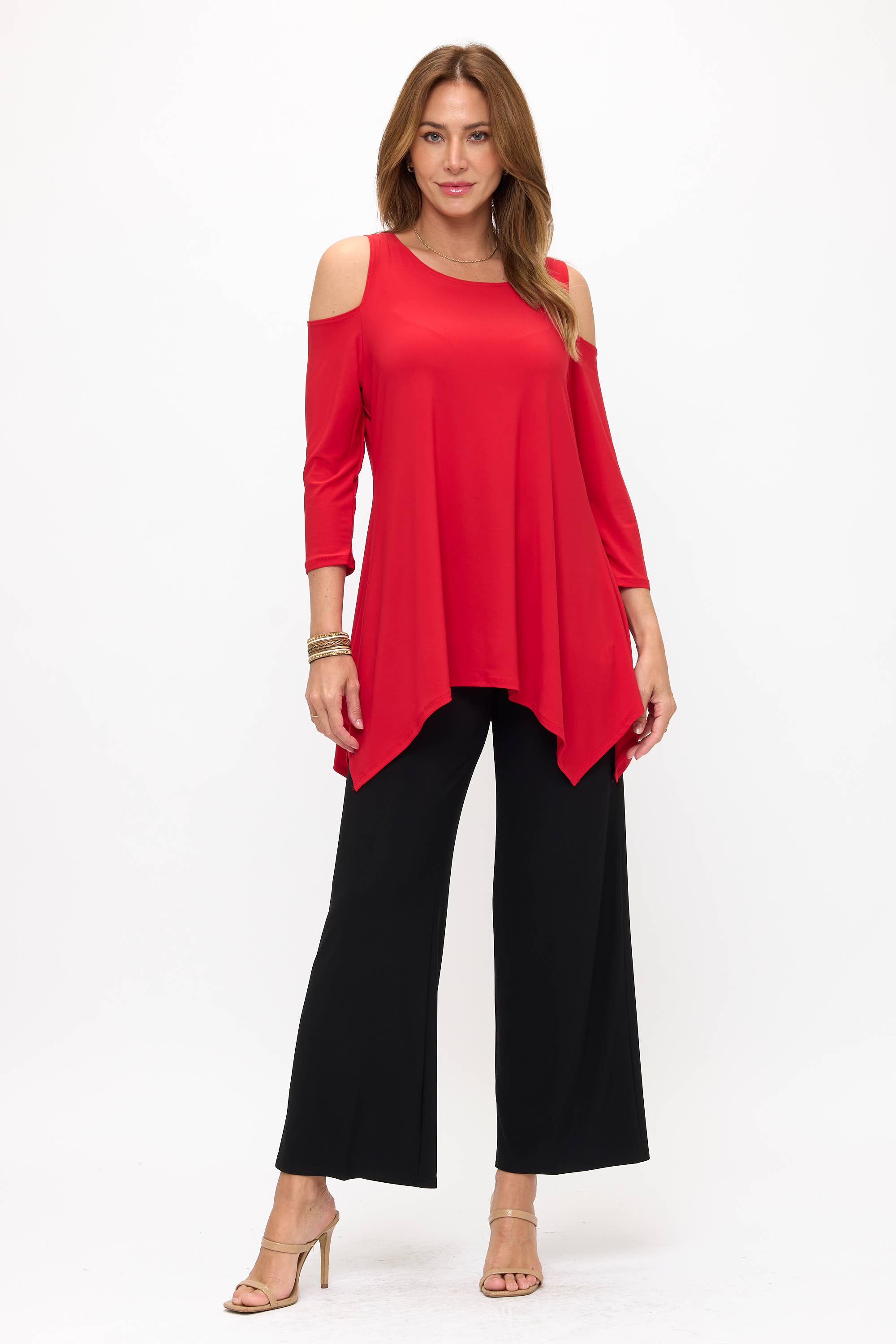 Jostar - Vente Tunique – femme - haut à épaules dénudées effet morsure de requin-3093HT-QRS110