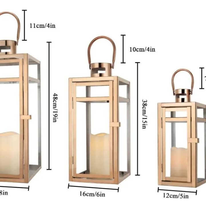 BRECK + FOX - Wholesale Lantern - Candle Lanterns 3-Piece Set9