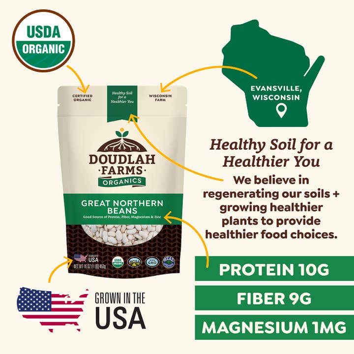 Doudlah Farms Organics - Wholesale Beans - Organic Great Northern Beans2