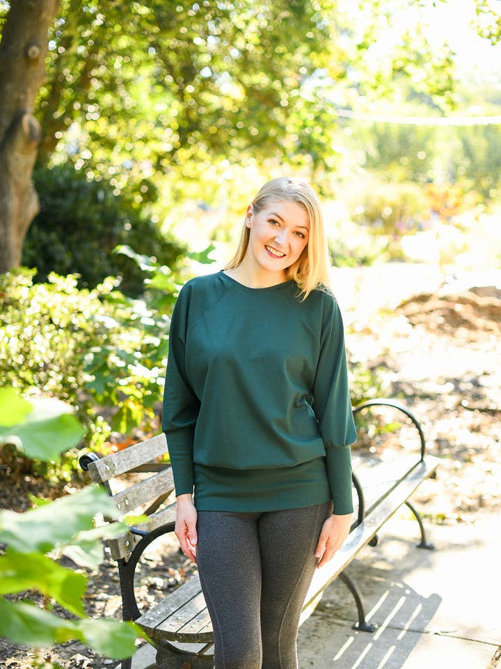 Knieriem Designs - Wholesale Knit Top - Women's - Rayon Crew Neck Ponte Top with Raglan Long Sleeves9