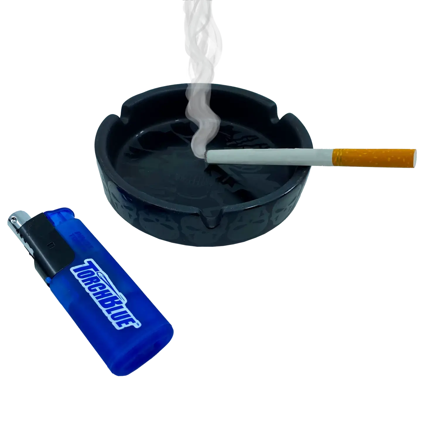 Novelty Brands - Wholesale Ashtray - Smokezilla Ceramic Round Black Ashtray - 5/Display2