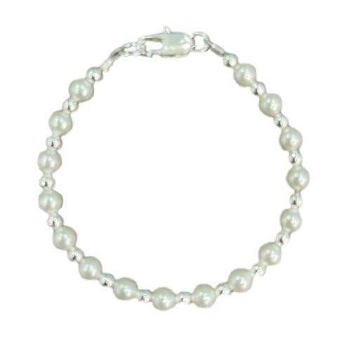 Zsa Zsa & LoLLi Monogram Blanks - Wholesale Beaded Bracelet - Kids - Classic Pearls (RP-1 White) Bracelet, Children's Jewelry4