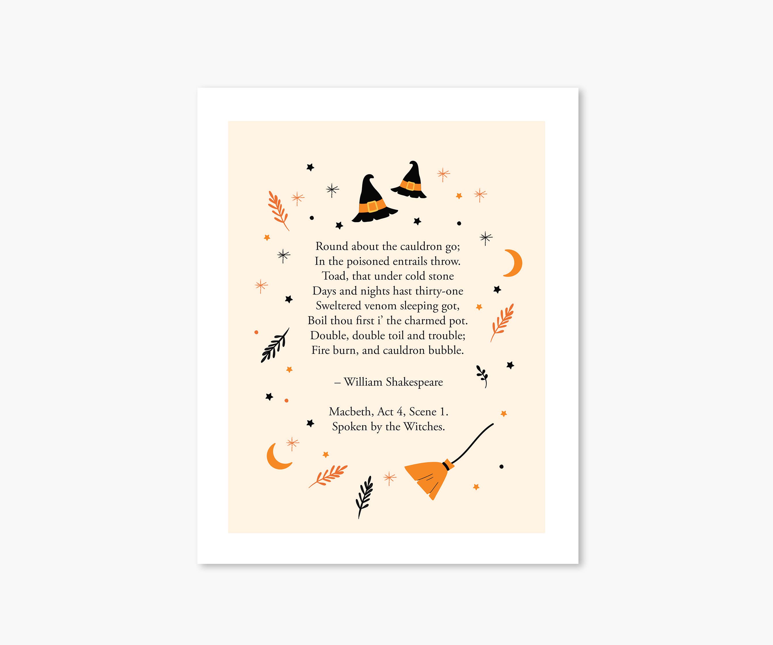 Footnotes - Wholesale Art Print - Macbeth William Shakespeare - Halloween Wall Art Print